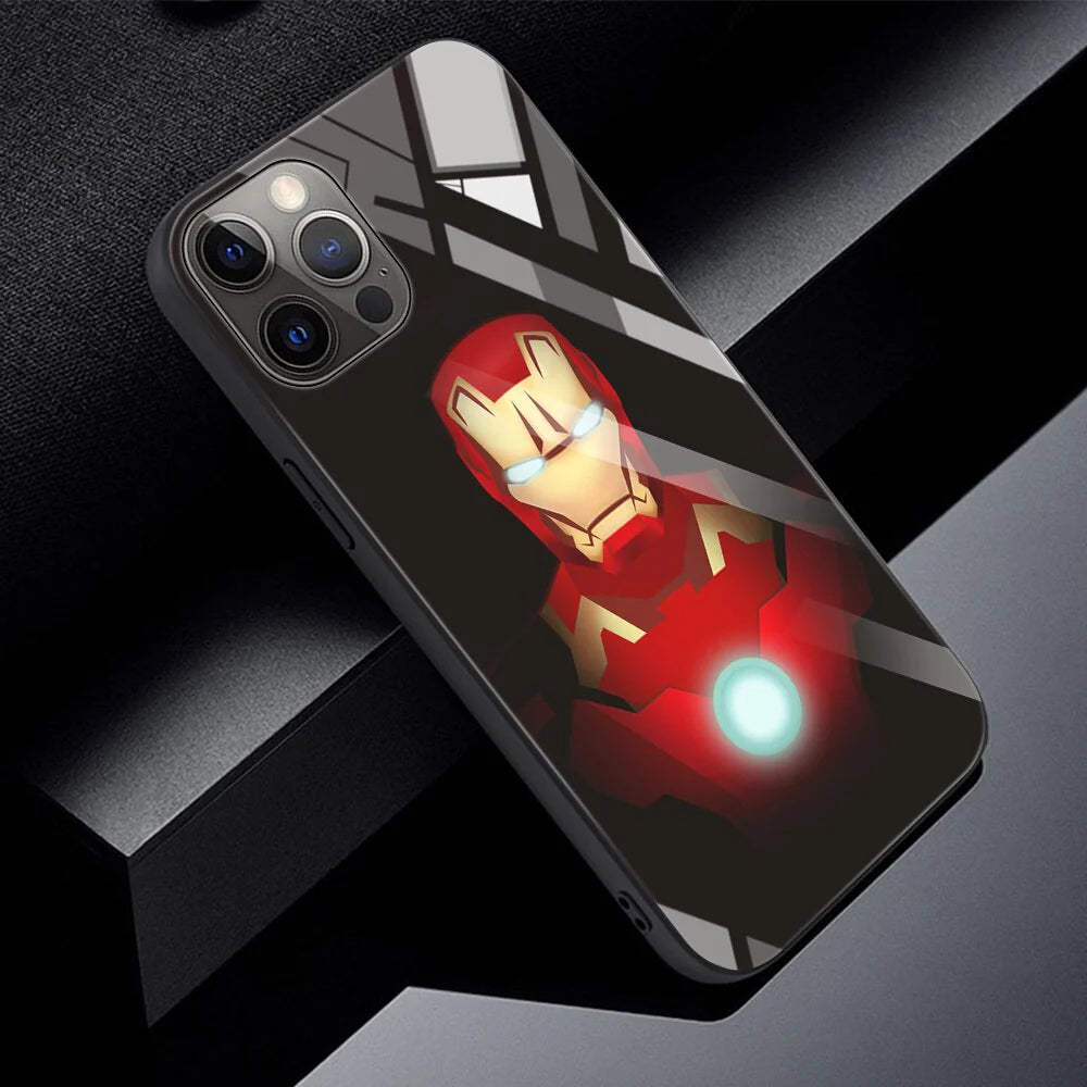 Tempered Glass Case for Iphone 14 13 12 11 Pro Max Mini X XR XS Max 8 7 6S plus Phone Shell Fundas Marvel Avengers Comics