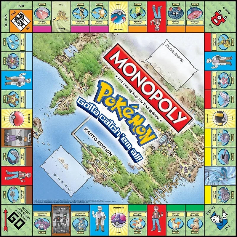 Newest English Version Pokemon Pikachu Monopoly Real Estate for Adults and Children 2-6 People Party Birthday Game Kid Gifts